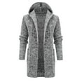 thumbnail image 1 of YYDGH Mens Hooded Sweater Coat Single Breasted Thermal Winter Trench Jacket Overcoat Classic Fit Long Sleeve Knitwear Peacoat With Pockets Gray XXL, 1 of 5
