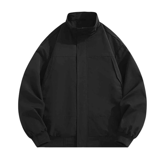 YYDGH Mens Lightweight Jackets Casual Windbreakers Track Jacket Zip Up Baseball Golf Coats with Pockets Black M