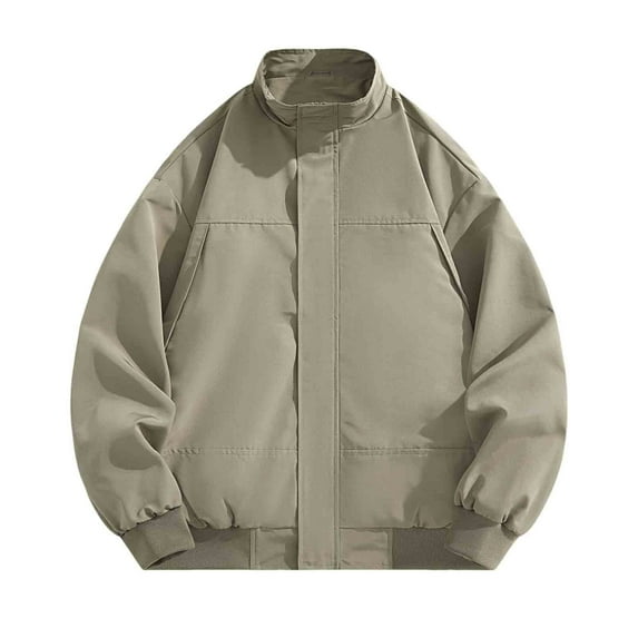 YYDGH Mens Lightweight Jackets Casual Windbreakers Track Jacket Zip Up Baseball Golf Coats with Pockets Brown M