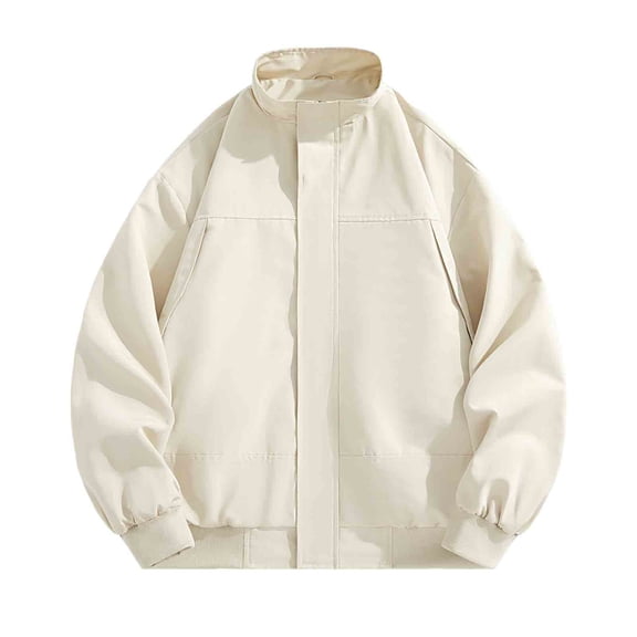 YYDGH Mens Lightweight Jackets Casual Windbreakers Track Jacket Zip Up Baseball Golf Coats with Pockets Khaki XXL