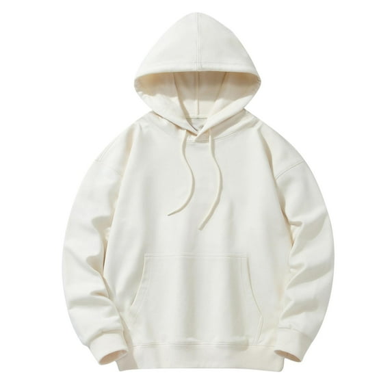 YYDGH Mens Long Sleeve Hoodies Solid Color Loose Fit Sweatshirts Pullover Fleece Fall Winter Casual Tops With Pocket