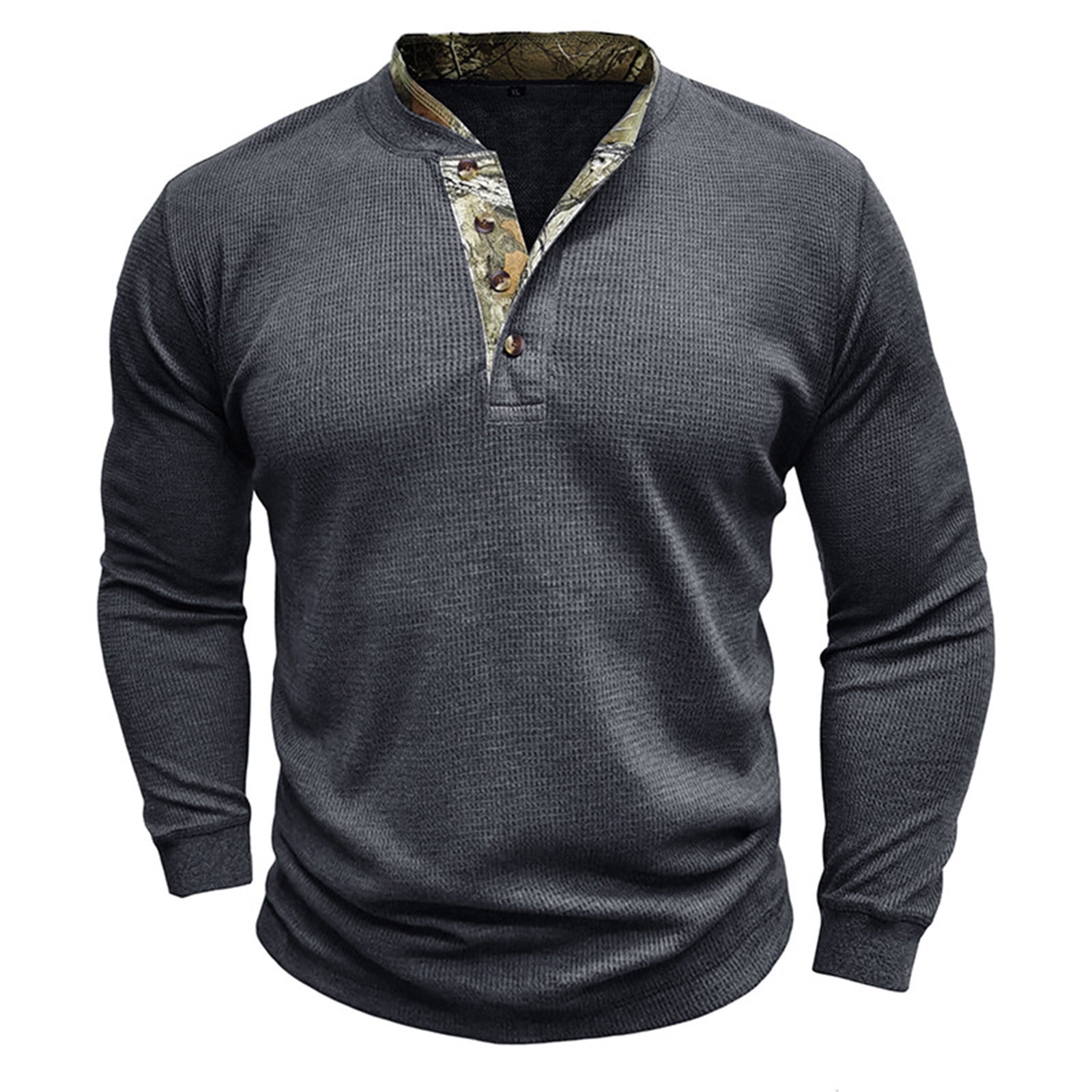 RTRDE Men's Long Sleeve Corduroy Henley Sweatshirt - Thermal Pullover With Button Placket, Slim Fit (S-3XL)