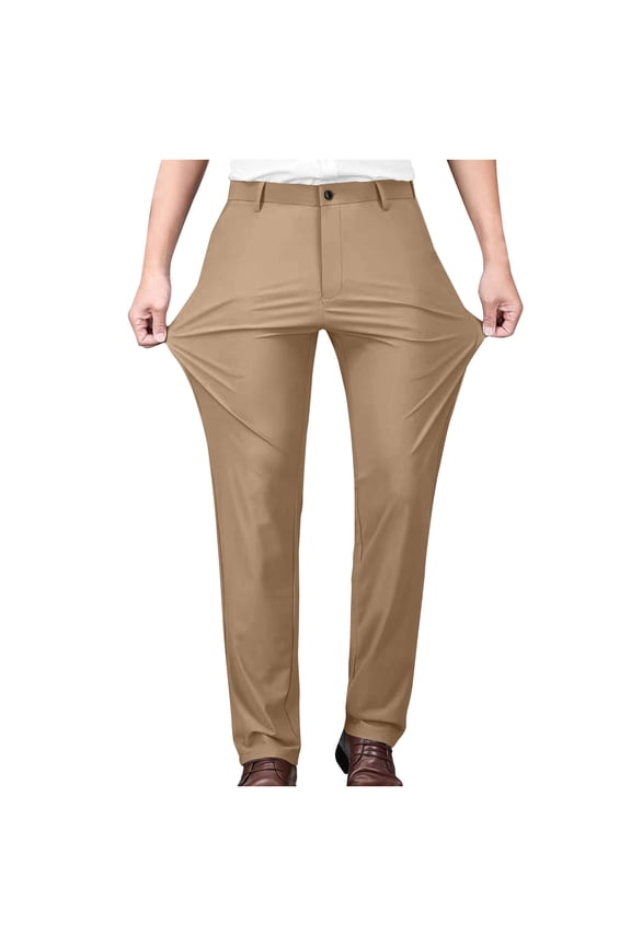 Mens Slim Fit Dress Pants Stretch Tech Tapered Golf Pants for Men Wrinkle Free Solid Color Straight Leg Trousers