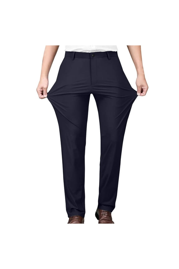 Mens Slim Fit Dress Pants Stretch Tech Tapered Golf Pants for Men Wrinkle Free Solid Color Straight Leg Trousers