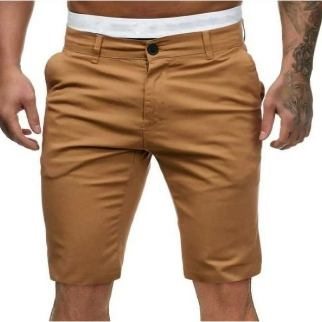 YYDGH Mens Slim Fit Shorts 9" Inseam Stretch Chino Short Pants Casual Work Flat Front Lightweight Stretch Cargo Shorts with Pockets