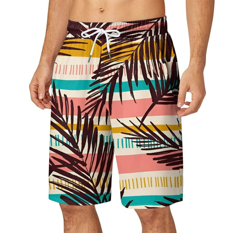 YYDGH Mens Swim Trunks Beach Board Shorts Men 2 in 1 Quick Dry Bathing Suit with Pockets Multicolor XXL Walmart