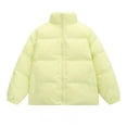 thumbnail image 1 of YYDGH Mens Winter Padded Jacket Full Zipper Zipper Up Jacket Stand Collar Windproof Coat Thermal Long Sleeve Outerwear Yellow 3XL, 1 of 3