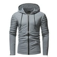thumbnail image 1 of YYDGH Mens Zip Up Hoodie Lightweight Hoodie Full Zip Running Jacket Workout Drawstring Hoodies Hooded Sweatshirt Zipper Pocket(Dark Gray,L), 1 of 3