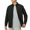 thumbnail image 1 of YYDGH Mens Zip Up Shell Jackets Long Sleeve Stand Collar Jackets Casual Lightweight Fall Winter Coat Outwear 3XL, 1 of 8