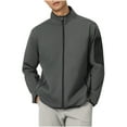 thumbnail image 1 of YYDGH Mens Zip Up Shell Jackets Long Sleeve Stand Collar Jackets Casual Lightweight Fall Winter Coat Outwear Gray XXL, 1 of 9