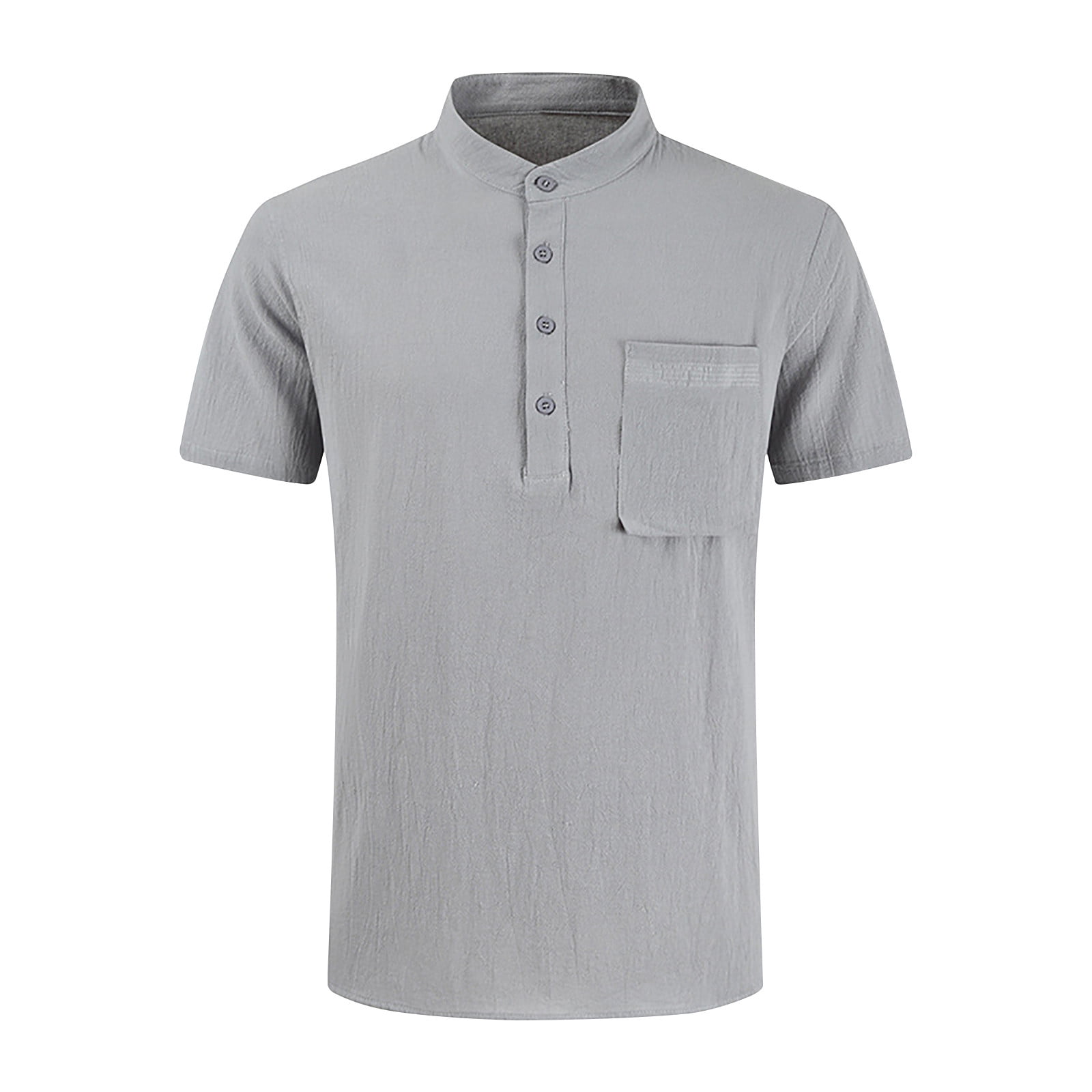 YYDGH On Clearance Men's Casual Cotton Linen Button Up Shirts Short