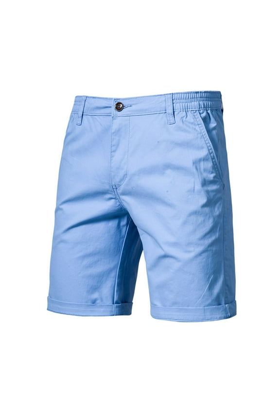 Men's Golf Shorts Lightweight Stretch Quick Dry Hiking Work Shorts Casual Straight Short Pants(Light blue,36)
