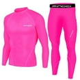 thumbnail image 1 of YYDGH Men's Sports Running Set Compression Shirt + Pants Skin-Tight Long Sleeves Quick Dry Fitness Tracksuit Gym Yoga Suits(Hot Pink,M), 1 of 8