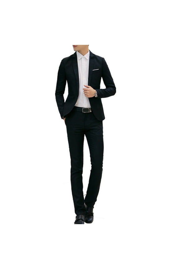 Men's Suits 3 Piece Slim Fit Suit Set,One Button Wedding Business Tuxedo Solid Blazer Jacket Vest Pants(Black,4XL)