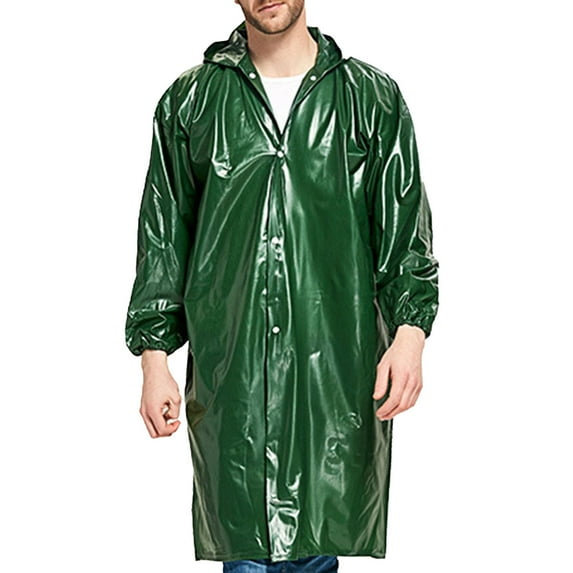YYDGH Rain Ponchos for Men Reusable Raincoats with Hoods Long Sleeves Lightweight Rain Jackets Loose Fit Waterproof Tops for Men Army Green Free Size