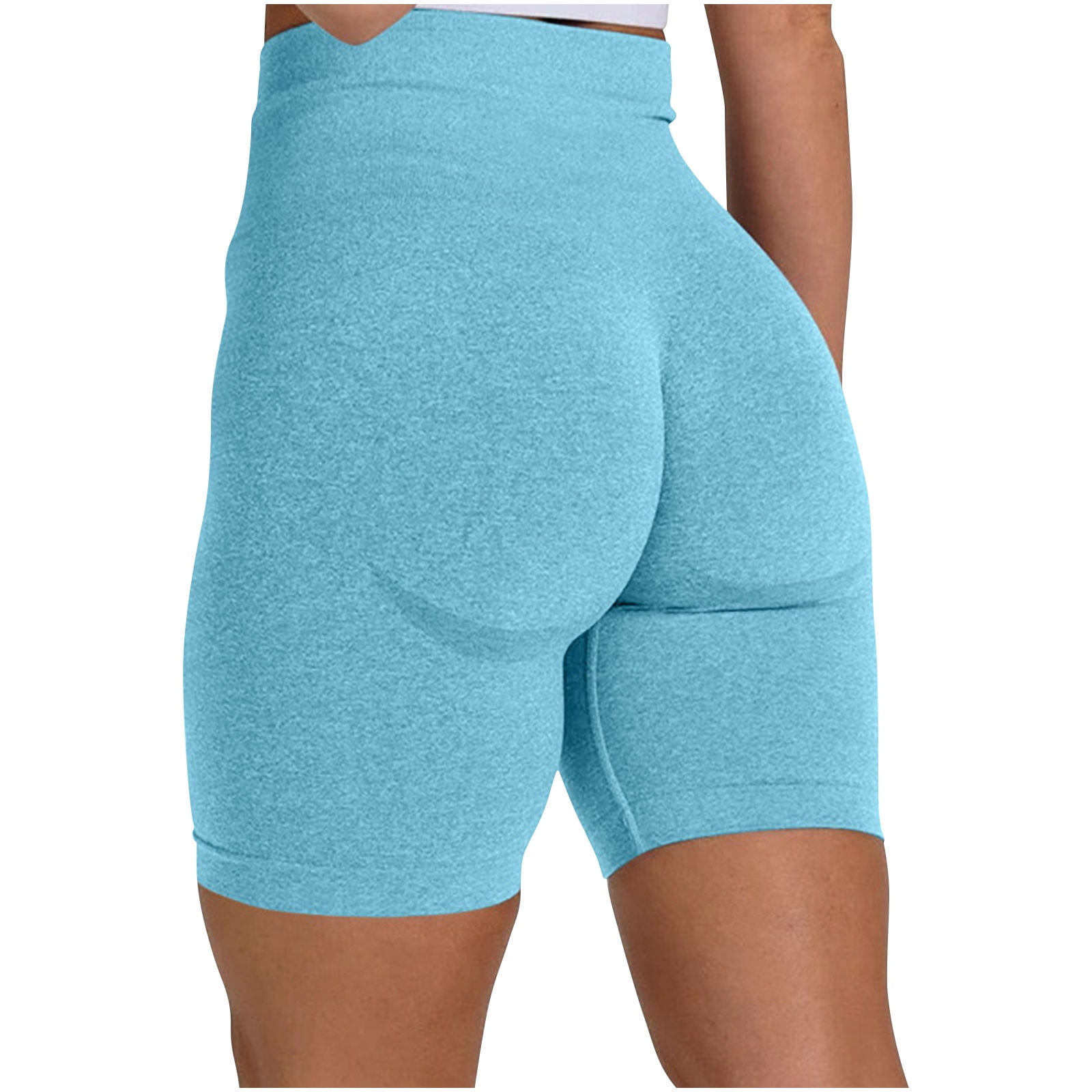 YYDGH Sports Booty Shorts for Women Side Drawstring High Waisted Yoga  Shorts Bubble Textured Scrunch Butt Lifting Hot Short Gray XL