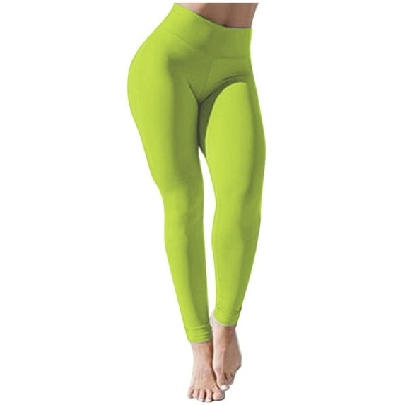 YYDGH Seamless Workout Leggings for Women Scrunch Butt Lifting Yoga Pants, High Waisted Tummy Control Fitness Active Yellow S