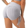 thumbnail image 1 of YYDGH Sports Booty Shorts for Women Side Drawstring High Waisted Yoga Shorts Bubble Textured Scrunch Butt Lifting Hot Short Gray XL, 1 of 6
