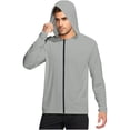 thumbnail image 1 of YYDGH Sun Protection Hoodie Shirts for Men Long Sleeve UPF 50+ Rash Guard Swim Lightweight SPF UV Shirt with Hood ZZ-Gray L, 1 of 4