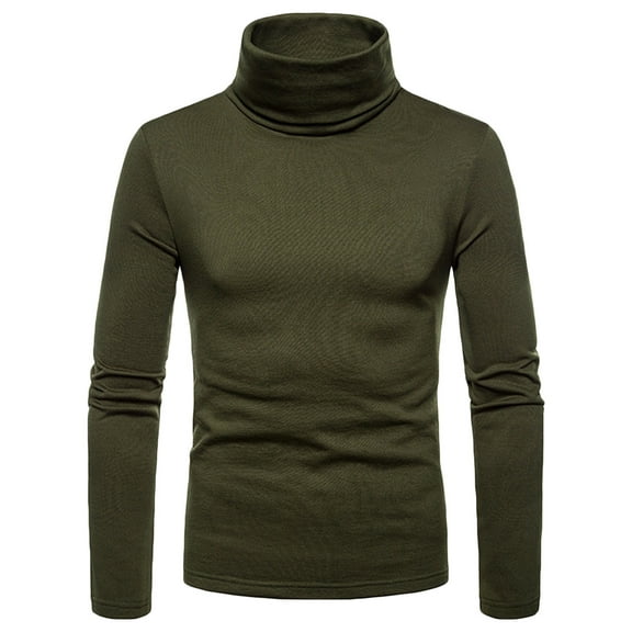 YYDGH Sweatshirt for Men Slim Fit Turtleneck Casual T Shirts Lightweight Basic Solid Color Cotton Pullovers Long Sleeve Baselayer