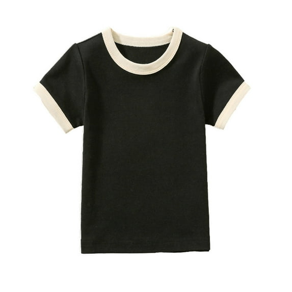 YYDGH Toddler Baby Girls Boys Short Sleeve T Shirt Crew Neck Solid Color Shirts Cotton Summer Causal Loose Tee Top 2-6 Years