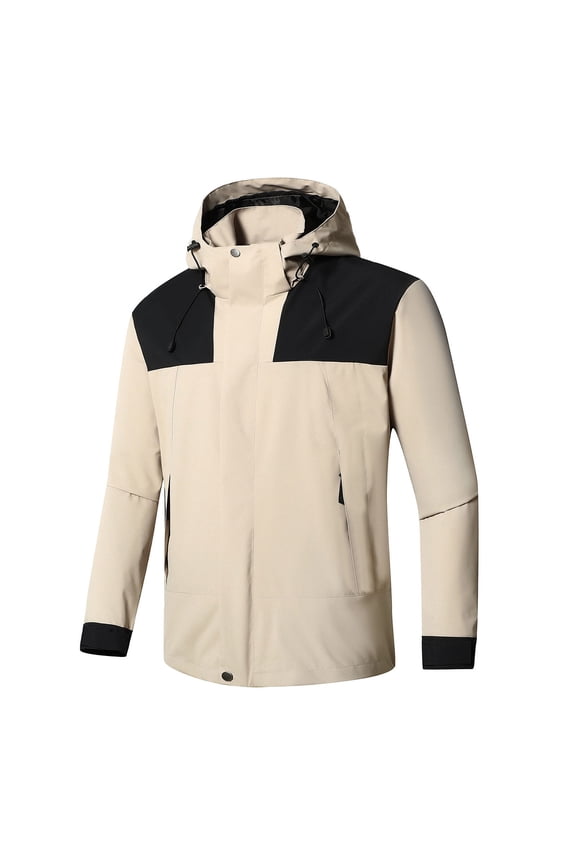 Windbreaker Jackets for Men Waterproof Lightweight Hooded Softshell Jacket Travel Jacket with Hidden Pockets Work Coats for Men Winter Jackets Gray M