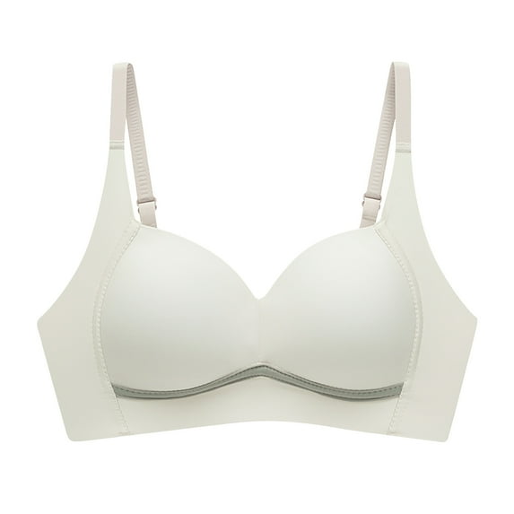 YYDGH Wireless Push Up Bra for Women Super Soft Wireless Lightly Lined Comfort Bras Beige 32C