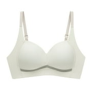 YYDGH Wireless Push Up Bra for Women Super Soft Wireless Lightly Lined Comfort Bras Beige 36C