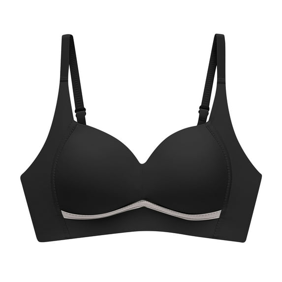 YYDGH Wireless Push Up Bra for Women Super Soft Wireless Lightly Lined Comfort Bras Black 32C