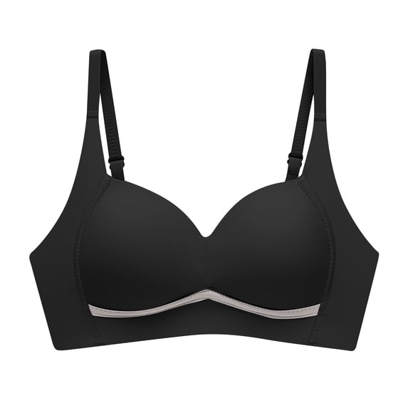 YYDGH Wireless Push Up Bra for Women Super Soft Wireless Lightly Lined Comfort Bras Black 36C