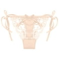 thumbnail image 1 of YYDGH Women Adjustable Sides Tie Panties Bowknot Lace Sheer Mesh G-String Thongs Underwear Beige, 1 of 8