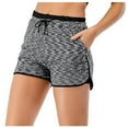 thumbnail image 1 of YYDGH Women Drawstring Yoga Running Shorts 2 in 1 Workout Athletic Shorts with Pockets Black S, 1 of 5