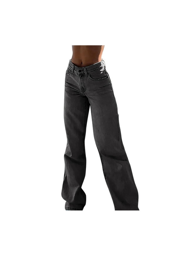 Women High Waisted Baggy Ripped Jeans Boyfriend Fashion Wide Leg Denim Baggy Blue Jeans for Girls