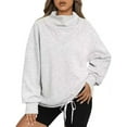 thumbnail image 1 of YYDGH Women Oversized Turtleneck Sweatshirt Fleece Long Sleeve Trendy Casual Drop Shoulder Fall Pullover Workout Warm Tops, 1 of 7