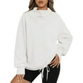 thumbnail image 1 of YYDGH Women Oversized Turtleneck Sweatshirt Fleece Long Sleeve Trendy Casual Drop Shoulder Fall Pullover Workout Warm Tops, 1 of 8