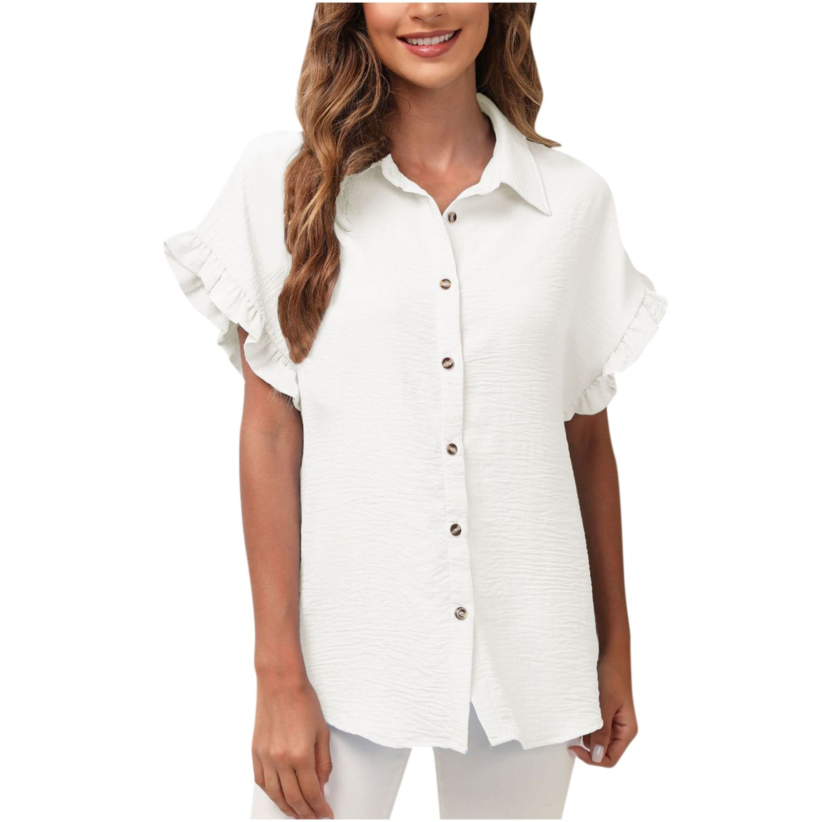 ruffle white shirt womens