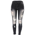 thumbnail image 1 of YYDGH Women Skinny Ripped Jeans Stretch Distressed Destroyed Denim Pants Black S, 1 of 9