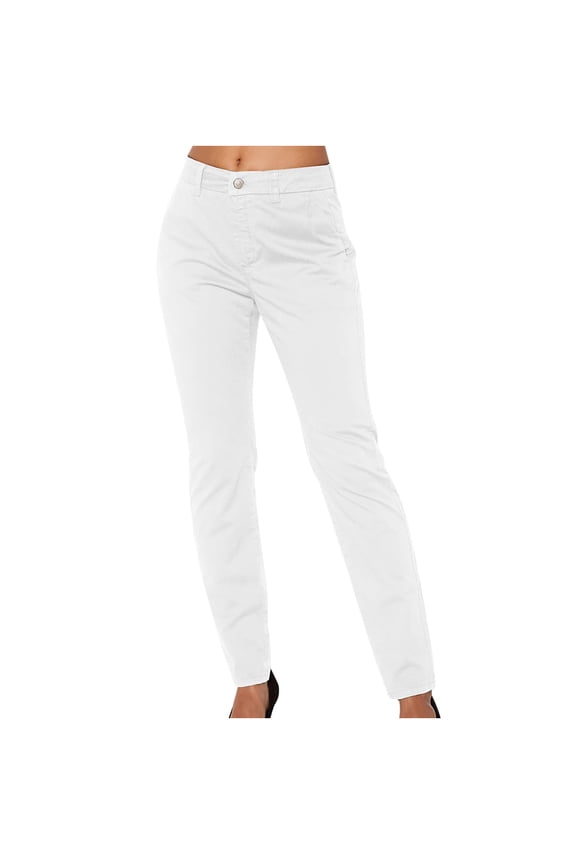 Women Slacks Pants for Work Pressional Pull On Mid Waisted Full Length Slim Fit Trousers Regular Dress Pants M