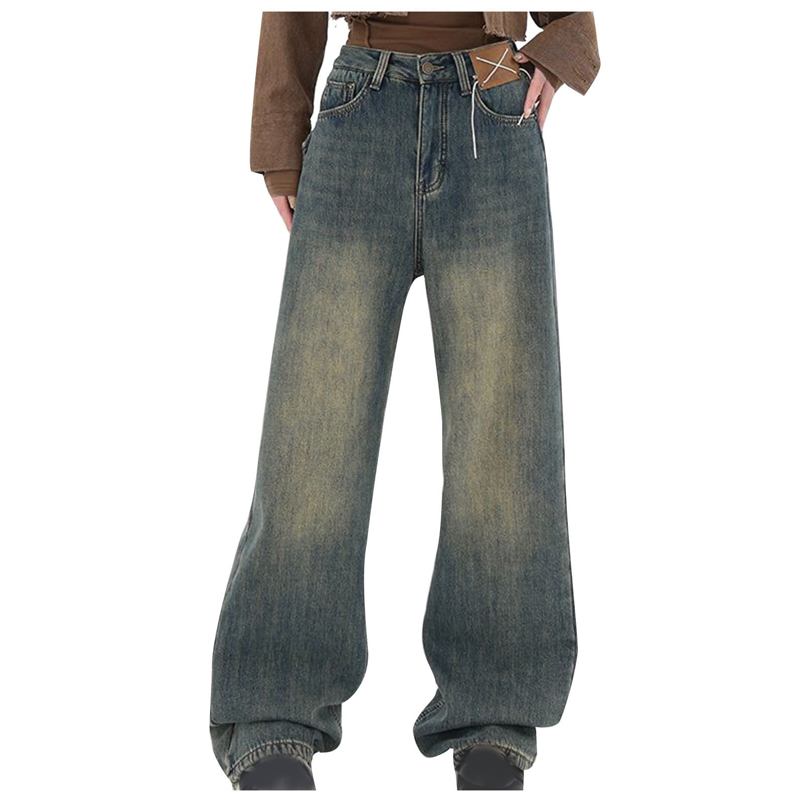 YYDGH Women Wide Leg Jeans High Waist Baggy Jeans Loose YYDGH Women Wide Leg Jeans High Waist Baggy Jeans Loose