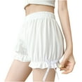 thumbnail image 1 of YYDGH Women's Bloomer Shorts Ruffled Steampunk Bloomer Shorts Security Short Pants White XXL, 1 of 7