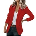 thumbnail image 1 of YYDGH Women's Casual Lightweight Blazer Open Front Lapel Long Sleeve Jacket Work Office Blazer For Daily/Work Red S, 1 of 7