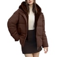 thumbnail image 1 of YYDGH Women's Cropped Puffer Jacket Long Sleeve Lightweight Hooded Quilted Jacket Winter Warm Outwear with Pockets, 1 of 9