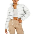 thumbnail image 1 of YYDGH Women's Cropped Puffer Jacket Zip Up Stand Collar Short Quilted Down Jackets Winter Warm Bubble Coat with Pockets, 1 of 5