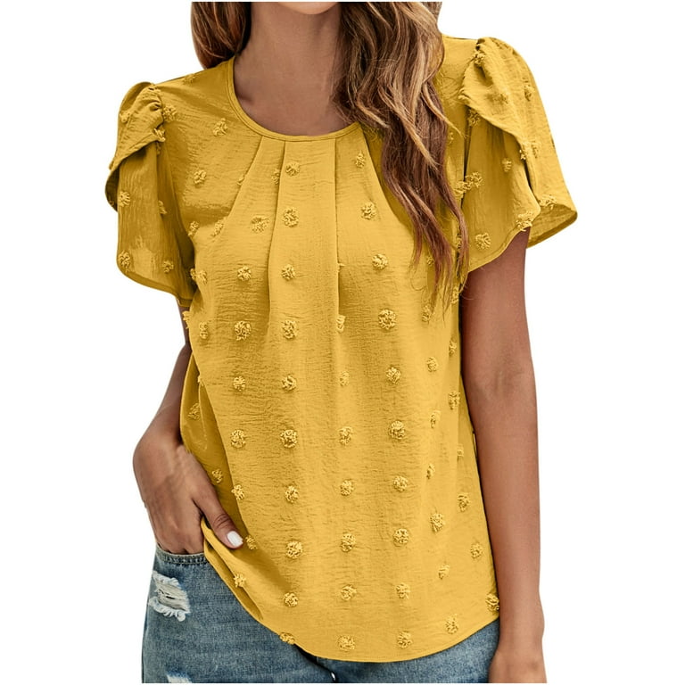 Cute yellow summer tops new arrivals