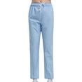 thumbnail image 1 of YYDGH Women's Drawstring Elastic Waist Pants Straight Leg Solid Color Pant Casual Loose Trousers with Pocket Light Blue S, 1 of 4