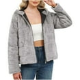 thumbnail image 1 of YYDGH Women's Faux Fur Coat with Hood Fluffy Fuzzy Short Shaggy Jacket Full Zip Up Long Sleeve Plush Thermal Coat Outwear, 1 of 5