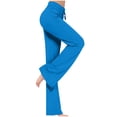 thumbnail image 1 of YYDGH Women's Flare Yoga Pants Bootcut with Pockets Workout Crossover High-Waisted Wide Leg Soft Pants Blue S, 1 of 4