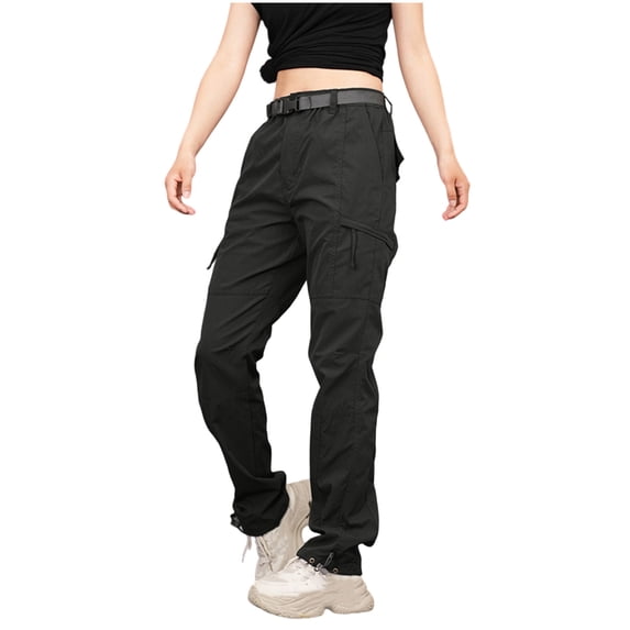 YYDGH Women's Fleece Lined Cargo Pants Straight Leg High Waist Pants Outdoor Waterproof Warm Tactical Trousers with Pockets