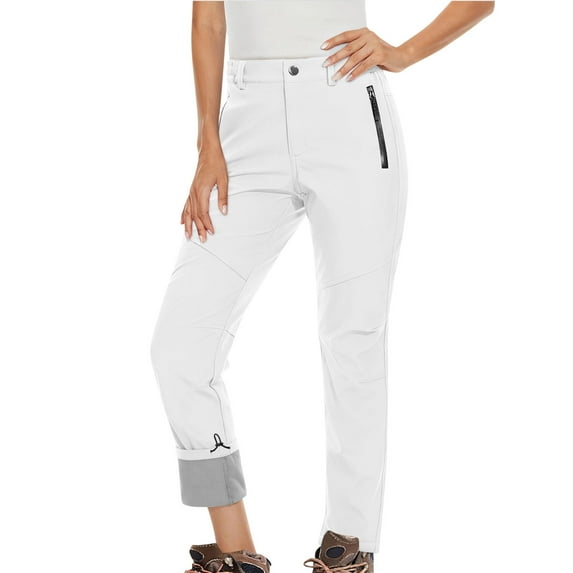 YYDGH Women's Fleece Lined Waterproof Insulated Snow Ski Pants Winter Warm Hiking Pants Outdoor Softshell