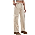 thumbnail image 1 of YYDGH Women's Hiking Cargo Pants Joggers Cotton Casual Army Work Pants with Pockets Beige Beige, 1 of 4